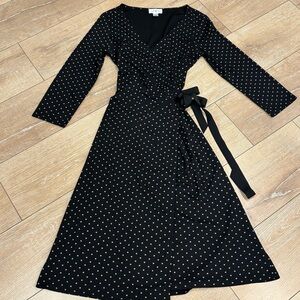Ann Taylor Loft wrap polka dot dress